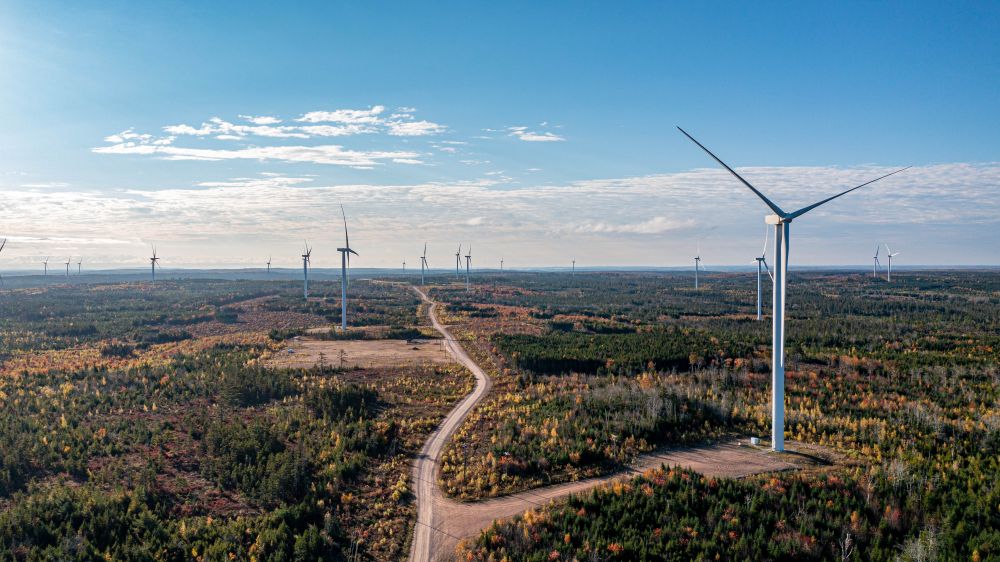Wind turbine aerial view