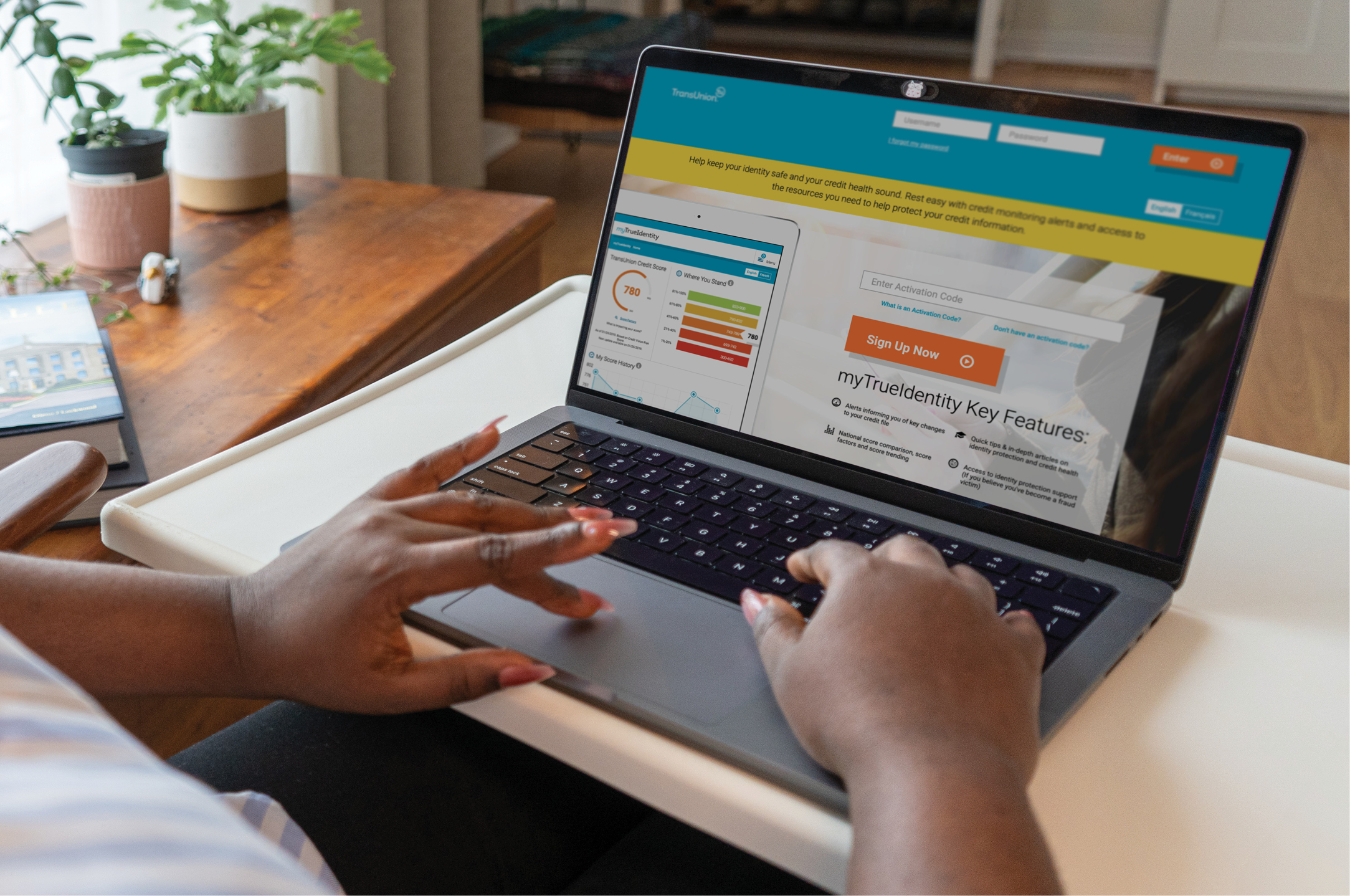 A person using a laptop