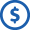 Blue money icon